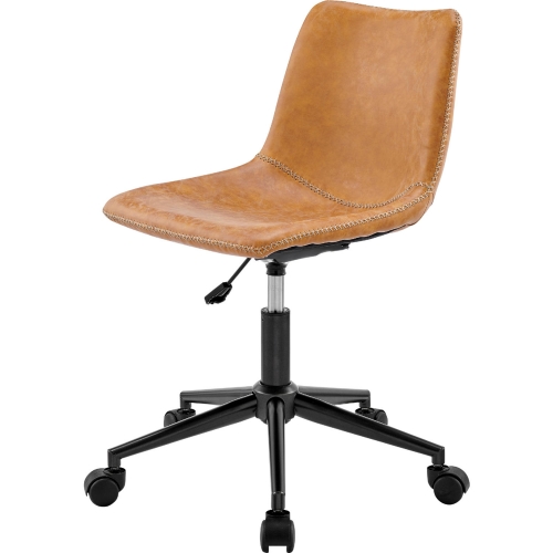 Clarke Swivel Office Chair in Vintage Cedar Leatherette & Gunmetal